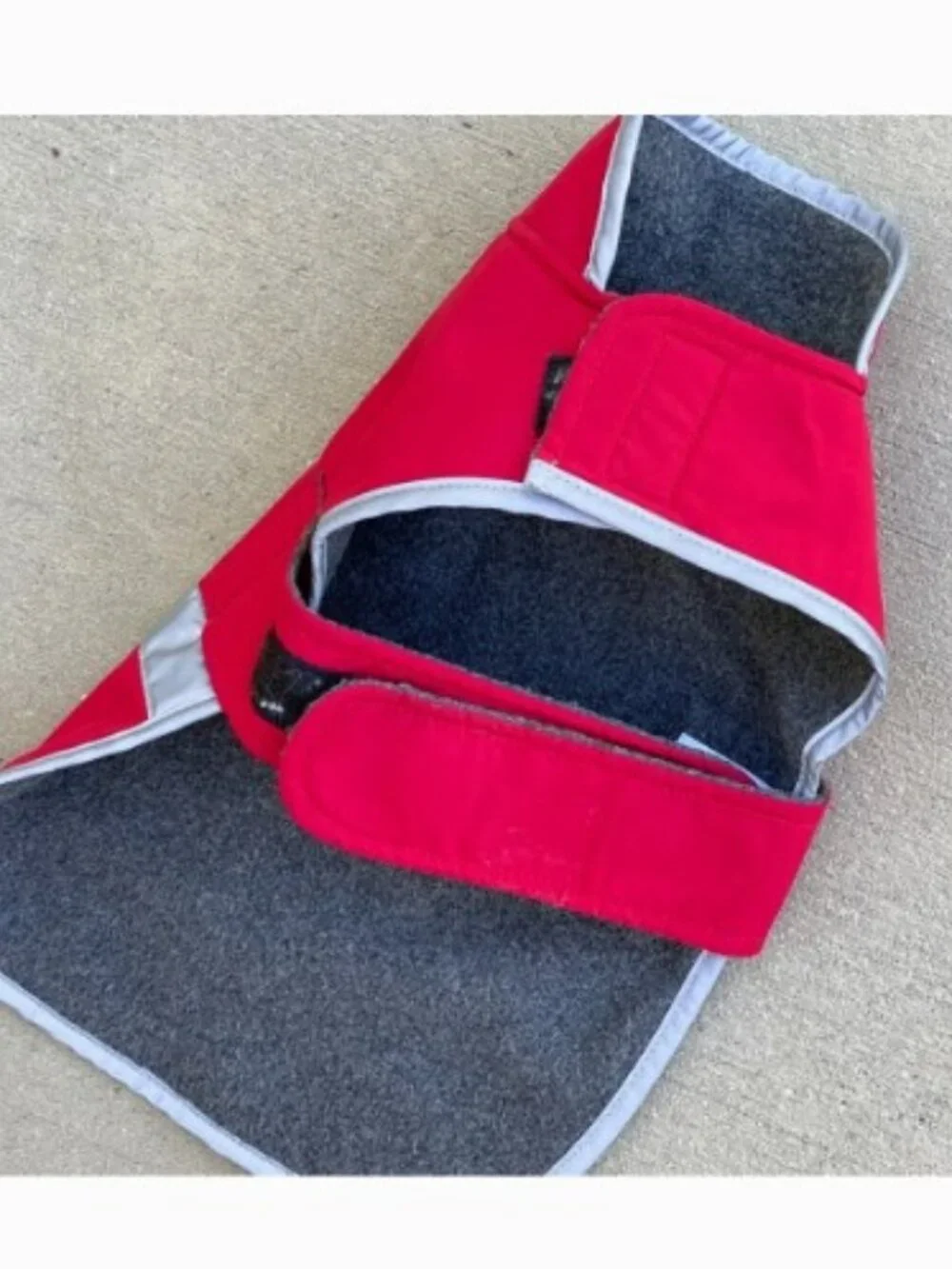 LANDS' END Red Doggie Coat Small Fleece Lined Gorpcore Preppy Pet Cozy